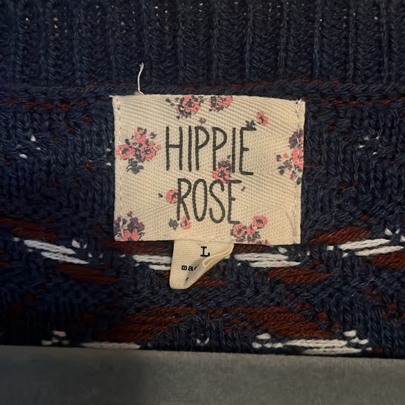 Hippie Rose Boho Open Cardigan Sweater Size L - Picture 5 of 5
